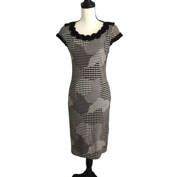 Antonio Derrico Black and White Houndstooth Dress - Picture 1 of 9